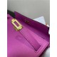 Hermes Kelly Classique To Go wallet Epsom calfskin Fuchsia Gold-Metal WAX High