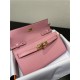 Hermes Kelly Classique To Go wallet Epsom calfskin Pink Gold-Metal WAX High