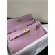 Hermes Kelly Classique To Go wallet Epsom calfskin Lilac Gold-Metal WAX High