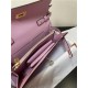 Hermes Kelly Classique To Go wallet Epsom calfskin Lilac Gold-Metal WAX High