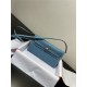 Hermes Kelly Classique To Go wallet Epsom calfskin Denim Blue Silver-Metal WAX High