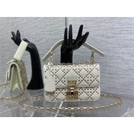 SMALL Dior ADDICT BAG Lucky Star Cannage Lambskin White High