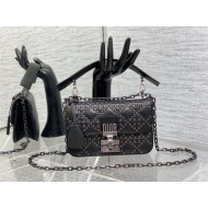 SMALL Dior ADDICT BAG Lucky Star Cannage Lambskin Black High