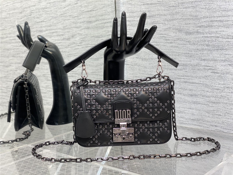 SMALL Dior ADDICT BAG Lucky Star Cannage Lambskin Black High