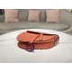 SADDLE BAG Iridescent-finish metal Grained Calfskin Coral High