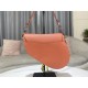 SADDLE BAG Iridescent-finish metal Grained Calfskin Coral High