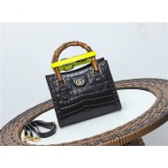 Gucci Diana mini tote bag Crocodile 655661 Black High