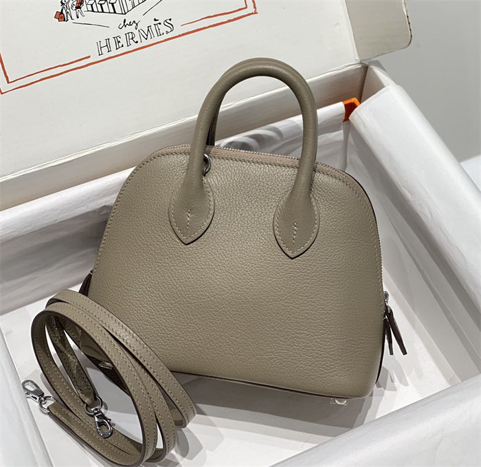 Hermes Bolide Mini Bag Evercolor calfskin WAX Gris Asphalte Silver-Metal High