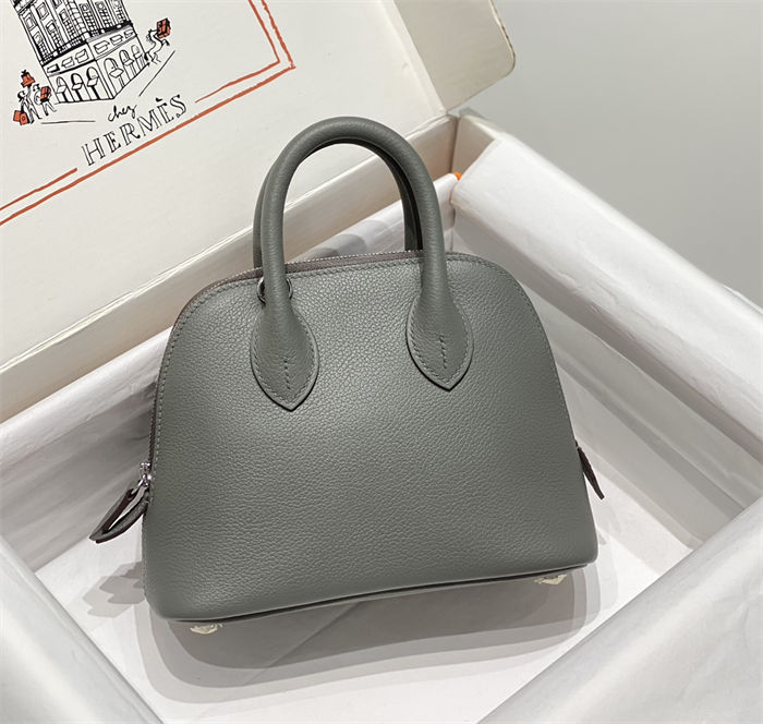 Hermes Bolide Mini Bag Evercolor calfskin WAX Gris Meyer Silver-Metal High