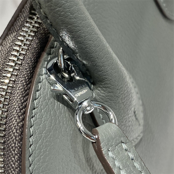 Hermes Bolide Mini Bag Evercolor calfskin WAX Gris Meyer Silver-Metal High