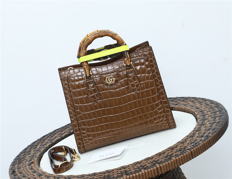 Gucci Diana small tote bag Crocodile 660195 Brown High