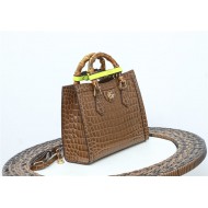 Gucci Diana small tote bag Crocodile 660195 Brown High