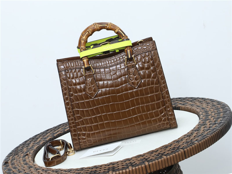 Gucci Diana small tote bag Crocodile 660195 Brown High