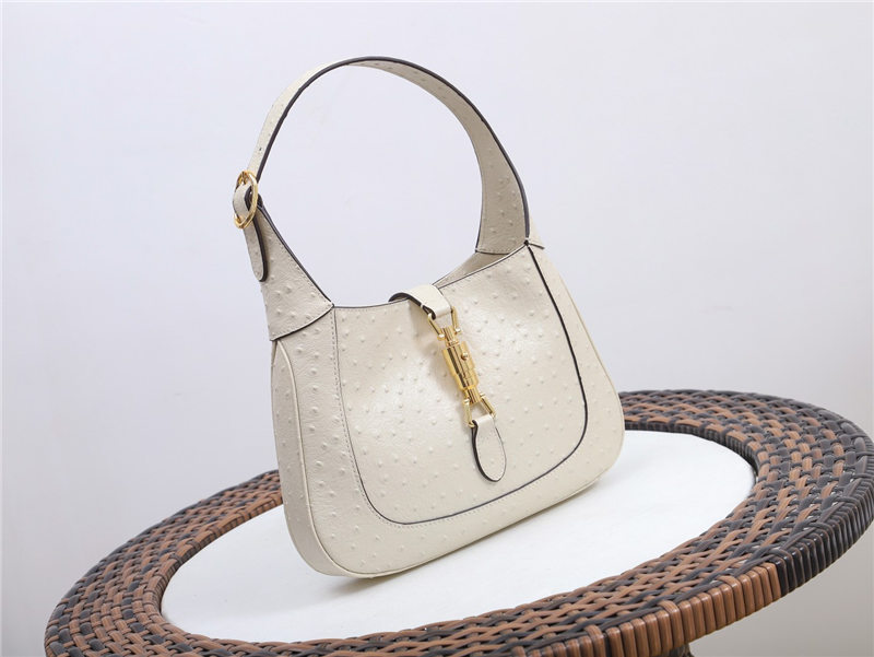 Jackie 1961 small bag Ostrich 636709 White high