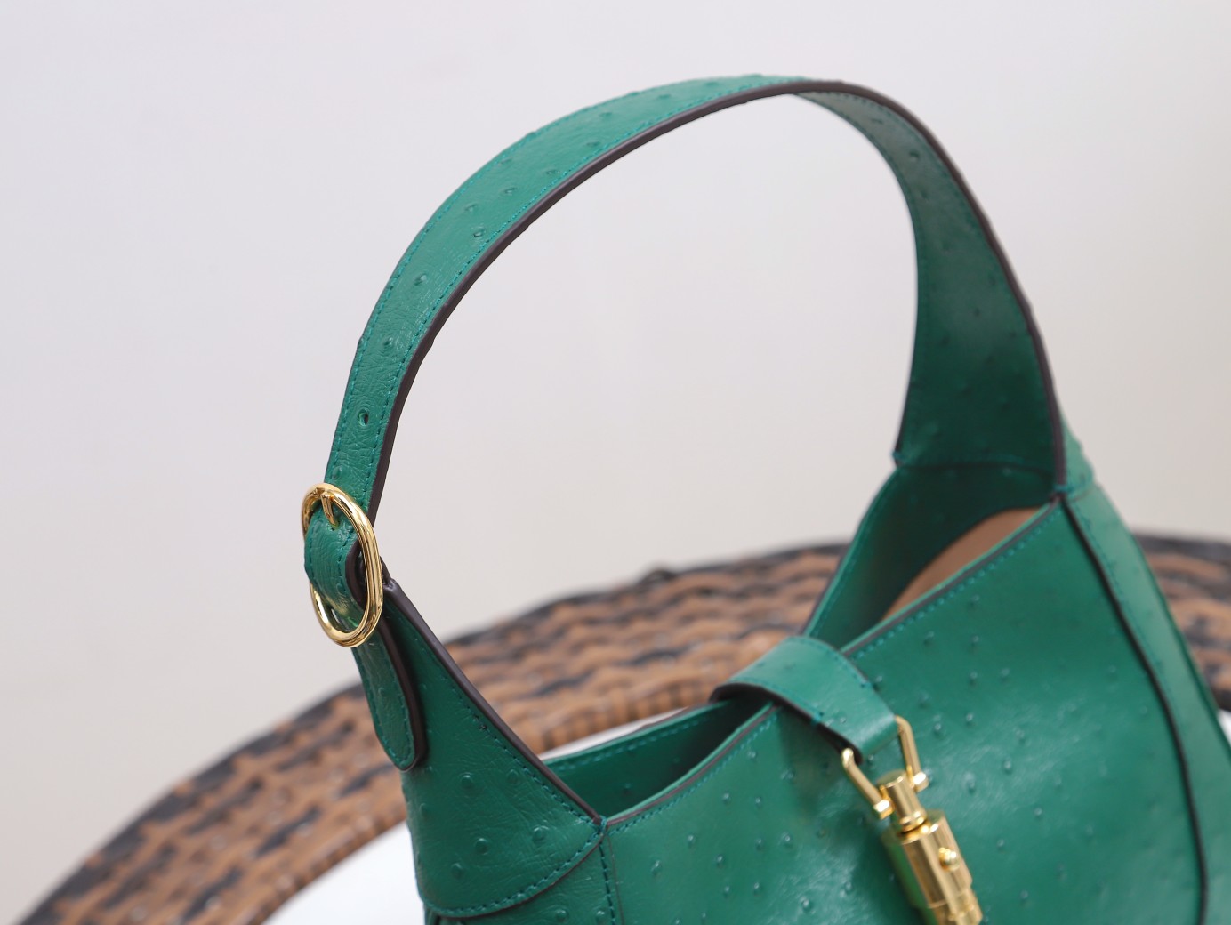 Jackie 1961 small bag Ostrich 636709 Green high