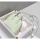 Hermes Bolide Mini Bag Evercolor calfskin WAX Vert Fizz Silver-Metal High