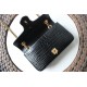 GG Marmont small shoulder bag Crocodile 443497 Black High