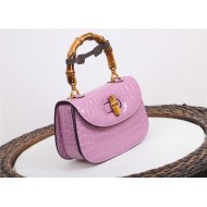 Gucci Bamboo 1947 small top handle bag Crocodile 675797 Pink High