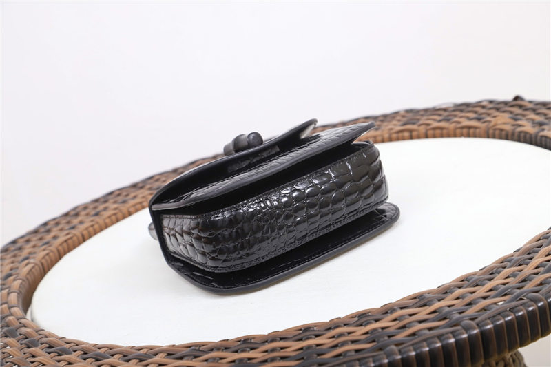 Gucci Bamboo 1947 mini top handle bag Crocodile 686864 Black High