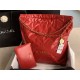 Chanel 22 LARGE HANDBAG Shiny Calfskin & Gold-Tone Metal AS3262 Red High