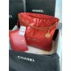 Chanel 22 SMALL HANDBAG Shiny Calfskin & Gold-Tone Metal AS3260 Red High