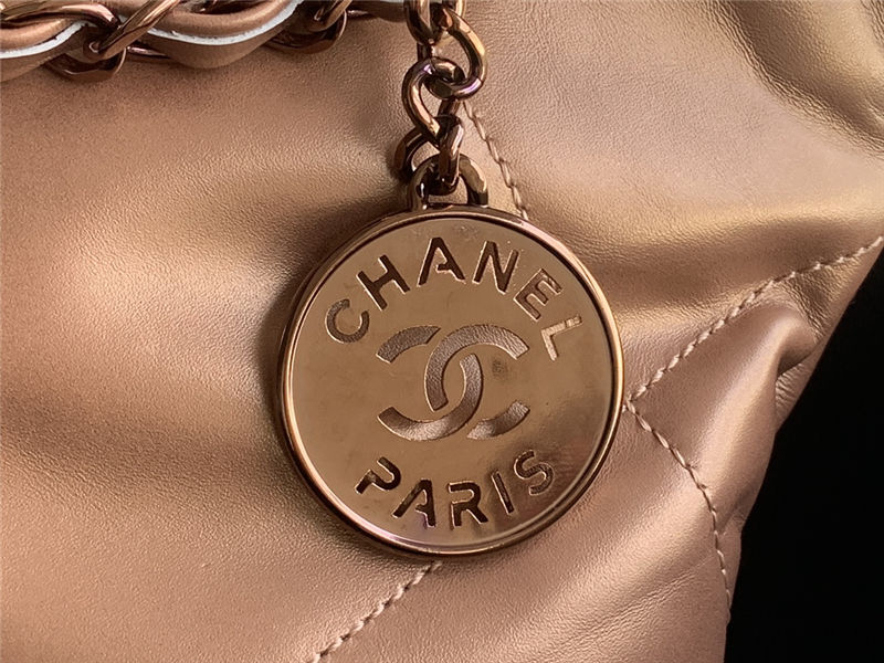 Chanel 22 SMALL HANDBAG Metallic Calfskin & Iridescent-Tone Metal AS3260 High