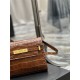 MANHATTAN SMALL SHOULDER BAG IN CROCODILE-EMBOSSED LEATHER High