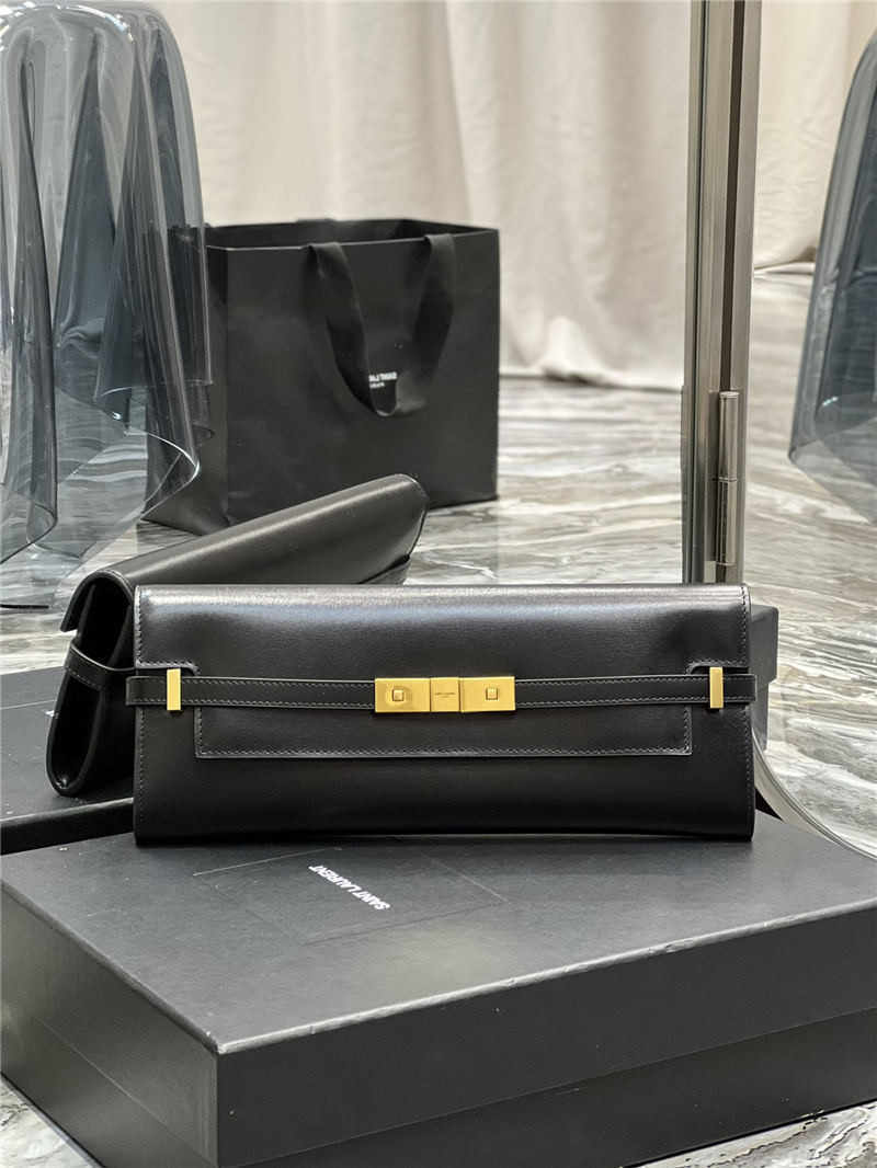 MANHATTAN CLUTCH IN BOX SAINT LAURENT LEATHER High