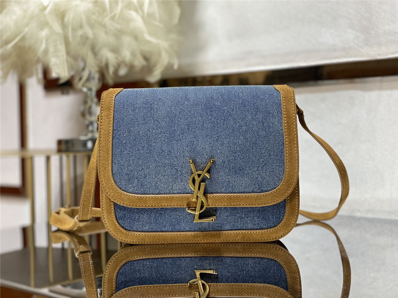 SOLFERINO MEDIUM SATCHEL IN SUEDE AND DENIM High