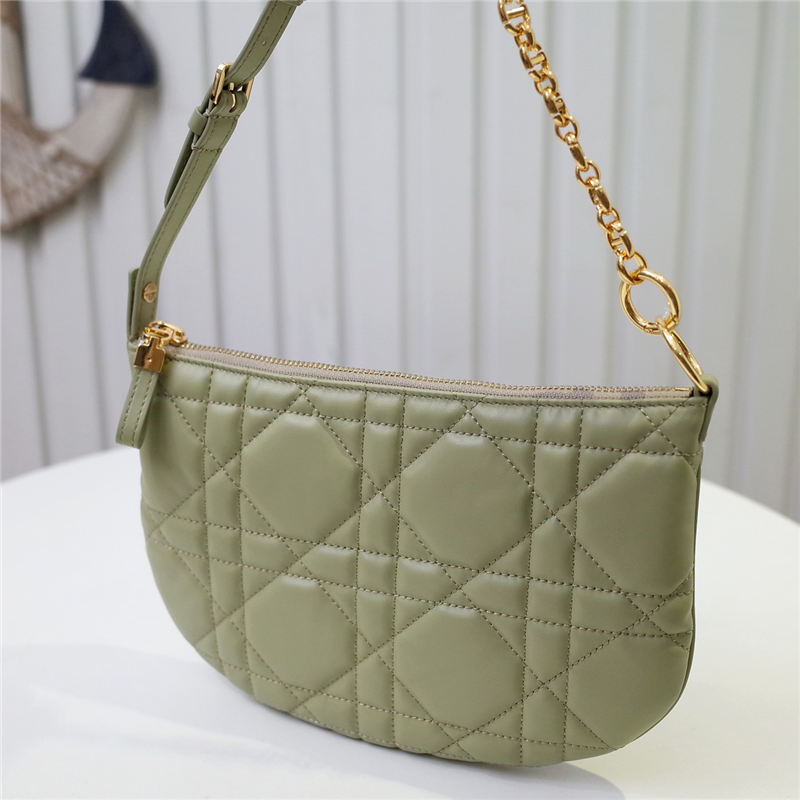 MINI Dior CARO TULIP BAG Quilted Macrocannage Calfskin Green High