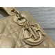 MINI LADY Dior BAG Grained Cannage Calfskin Natural Gold-Metal High