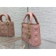 MINI LADY Dior BAG Grained Cannage Calfskin Pink Gold-Metal High