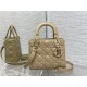 SMALL LADY Dior BAG Grained Cannage Calfskin Natural Gold-Metal High