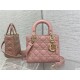 SMALL LADY Dior BAG Grained Cannage Calfskin Pink Gold-Metal High