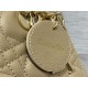 MEDIUM LADY Dior BAG Grained Cannage Calfskin Natural Gold-Metal High