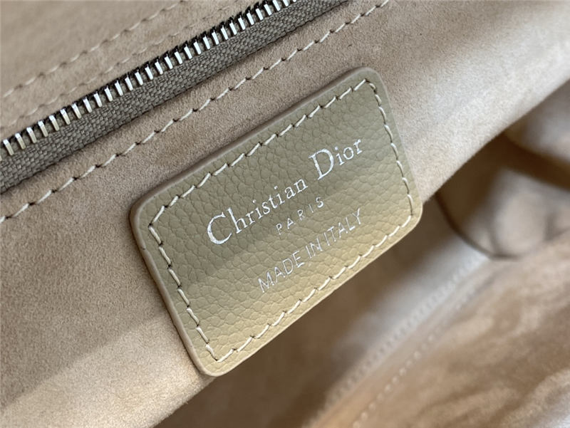 MEDIUM LADY Dior BAG Grained Cannage Calfskin Natural Silver-Metal High