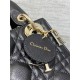 MINI LADY Dior BAG Grained Cannage Calfskin Black Gold-Metal High