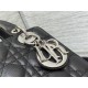 SMALL LADY Dior BAG Grained Cannage Calfskin Black Silver-Metal High