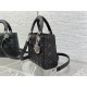 SMALL LADY Dior BAG Grained Cannage Calfskin Black Silver-Metal High