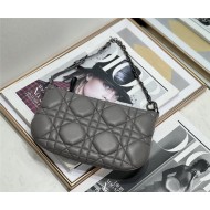 MINI Dior CARO TULIP BAG Quilted Macrocannage Calfskin Grey High