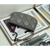 MINI Dior CARO TULIP BAG Quilted Macrocannage Calfskin Grey High