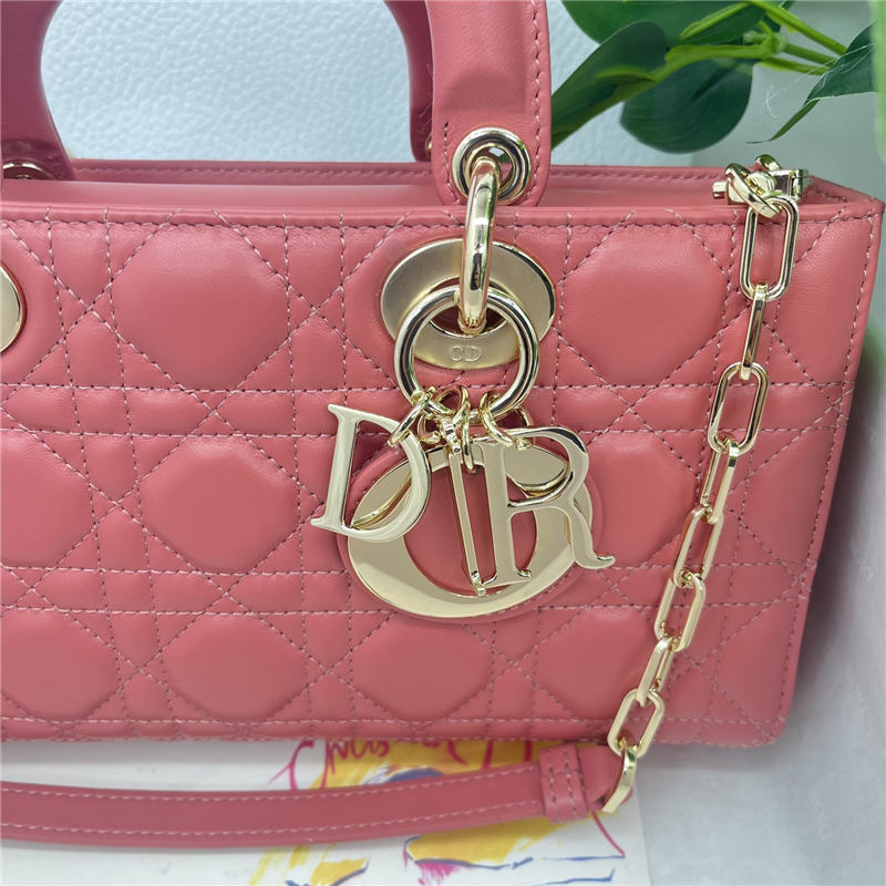 LADY D-JOY BAG MEDIUM Cannage Lambskin Pink High