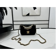 Chanel Mini Flap Bag AS4986 Shiny Lambskin, Imitation Pearls & Gold Metal A