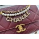 Chanel Mini Flap Bag AS4986 Shiny Lambskin, Imitation Pearls & Gold Metal A