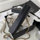 FLAP PHONE HOLDER WITH CHAIN Lambskin, Enamel & Gold-Tone Metal AP2946 Black A