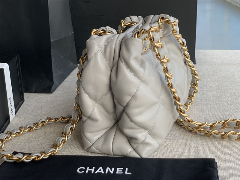 SMALL SHOPPING BAG Lambskin & Gold-Tone Metal AS3502 Grey High