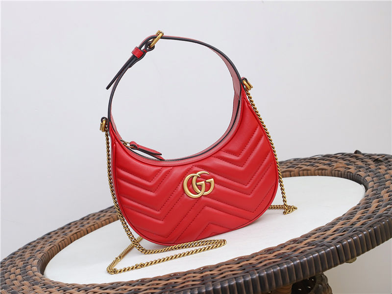 GG Marmont half-moon-shaped mini bag Red 699514 High