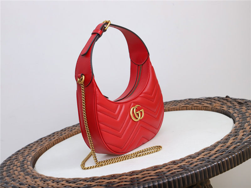 GG Marmont half-moon-shaped mini bag Red 699514 High