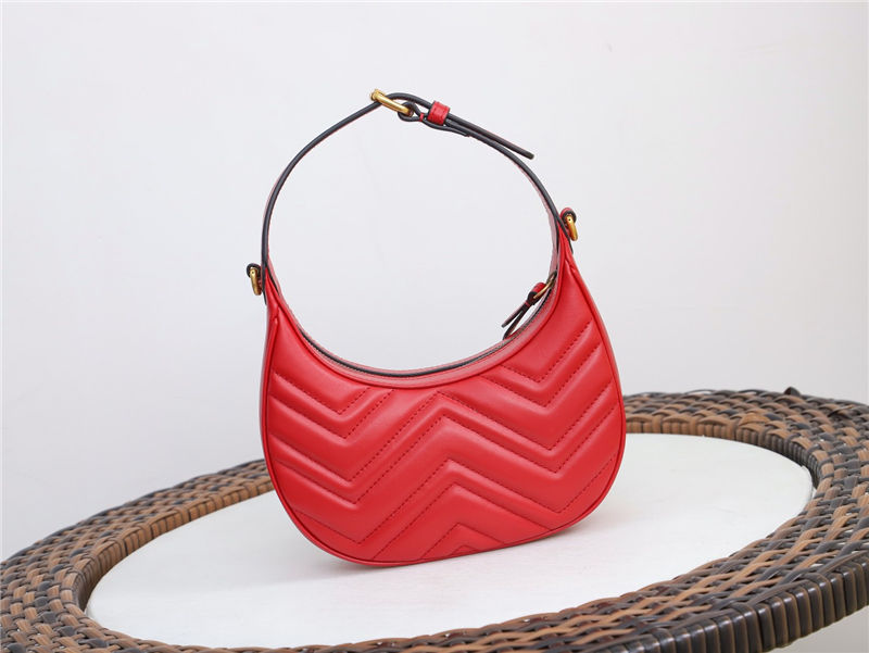 GG Marmont half-moon-shaped mini bag Red 699514 High