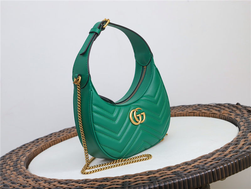 GG Marmont half-moon-shaped mini bag Green 699514 High